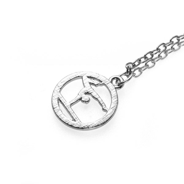 Beautiful Round Gymnast Handstand Design Solid White Gold Pendant by Jewelry Lane