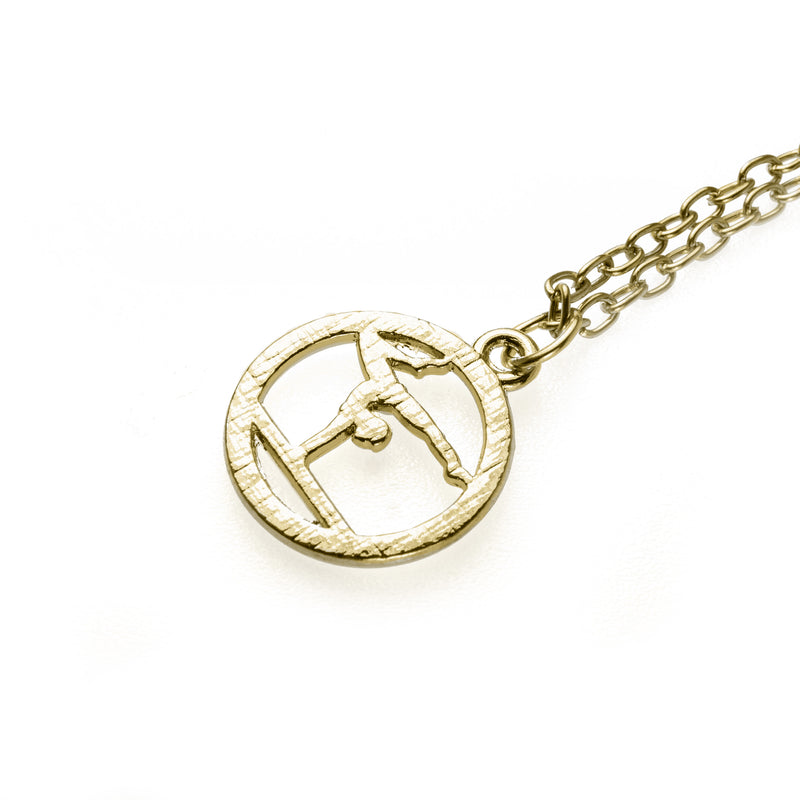 Beautiful Round Gymnast Handstand Design Solid Gold Pendant by Jewelry Lane