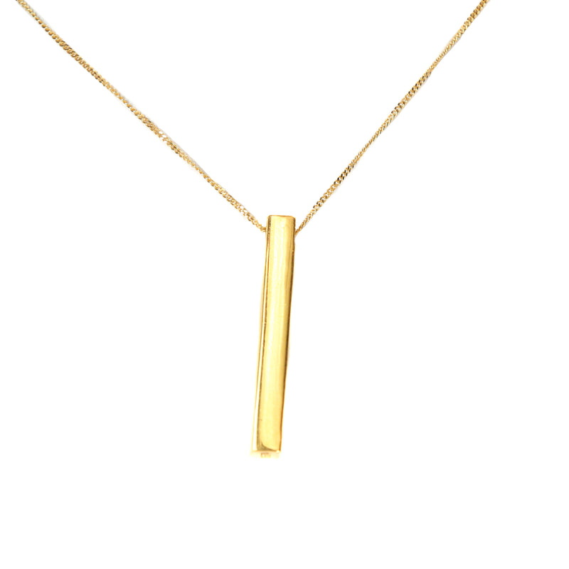 Gold Bar Pendant Necklace by Jewelry Lane