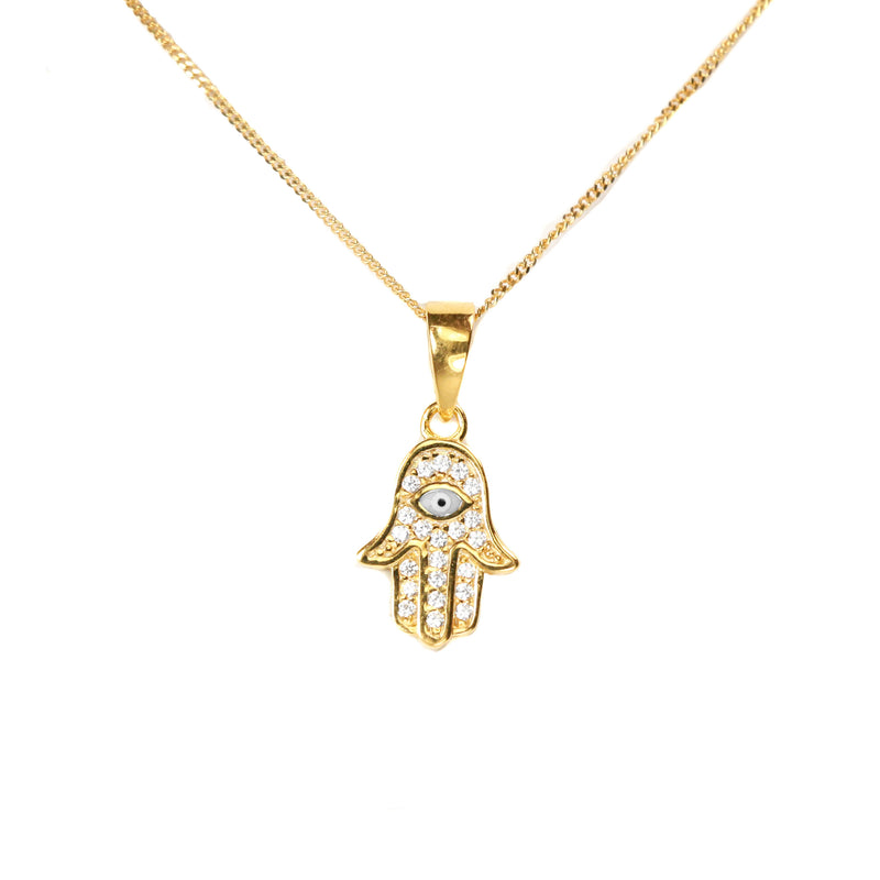 Gold Hamsa Pendant by Jewelry Lane