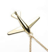 Elegant Simple Airplane Design Solid Gold Pendant By Jewelry Lane