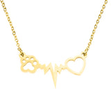 Animal Paw Heartbeat Love Solid Gold Pendant By Jewelry Lane
