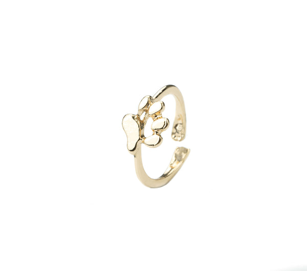 Beautiful Elegant Animal Paw Print Solid Gold Ring For Jewelry Lane
