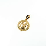 Beautiful Zodiac Aquarius Solid Gold Pendant By Jewelry Lane