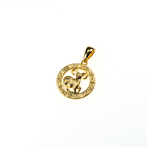 Beautiful Zodiac Aries Solid Gold Pendant By Jewelry Lane