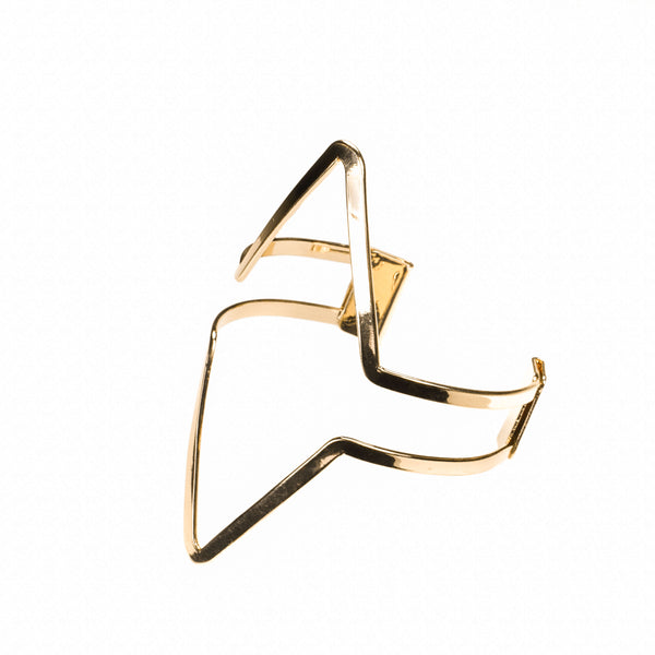 Elegant Modern Triangle Solid Gold Armband Bangle By Jewelry Lane