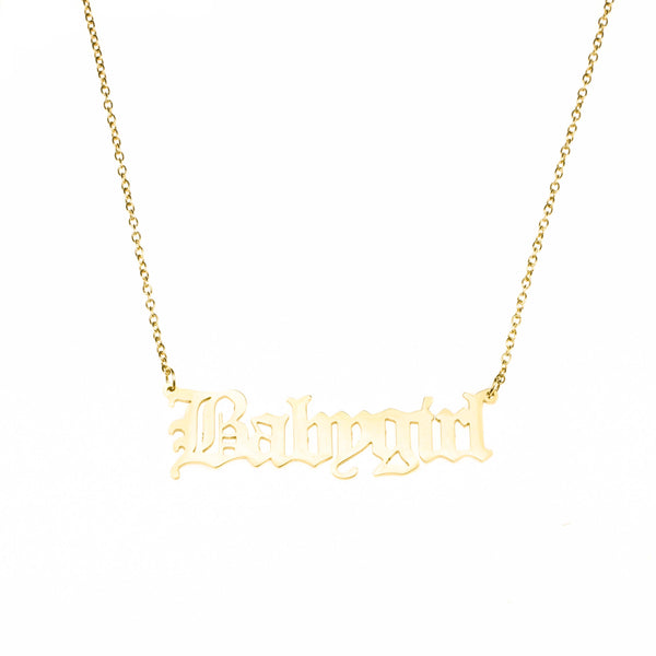 Beautiful Charming Letter Baby Girl Solid Gold Pendant By Jewelry Lane