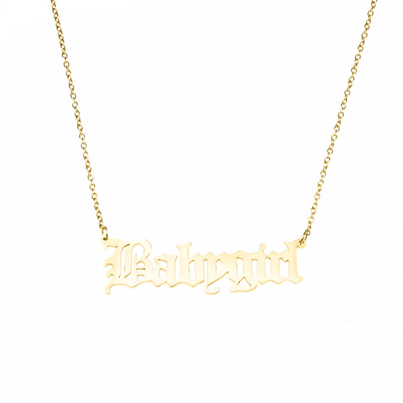 Beautiful Charming Letter Baby Girl Solid Gold Pendant By Jewelry Lane