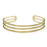Three Ring Solid Gold Cuff Bangle by Jewelry Lane