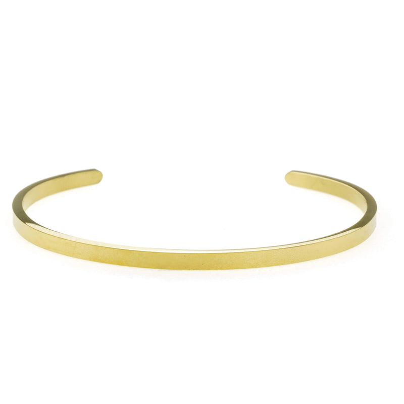 Beautiful Timeless Solid Gold Open Cuff Bangle by Jewelry Lane