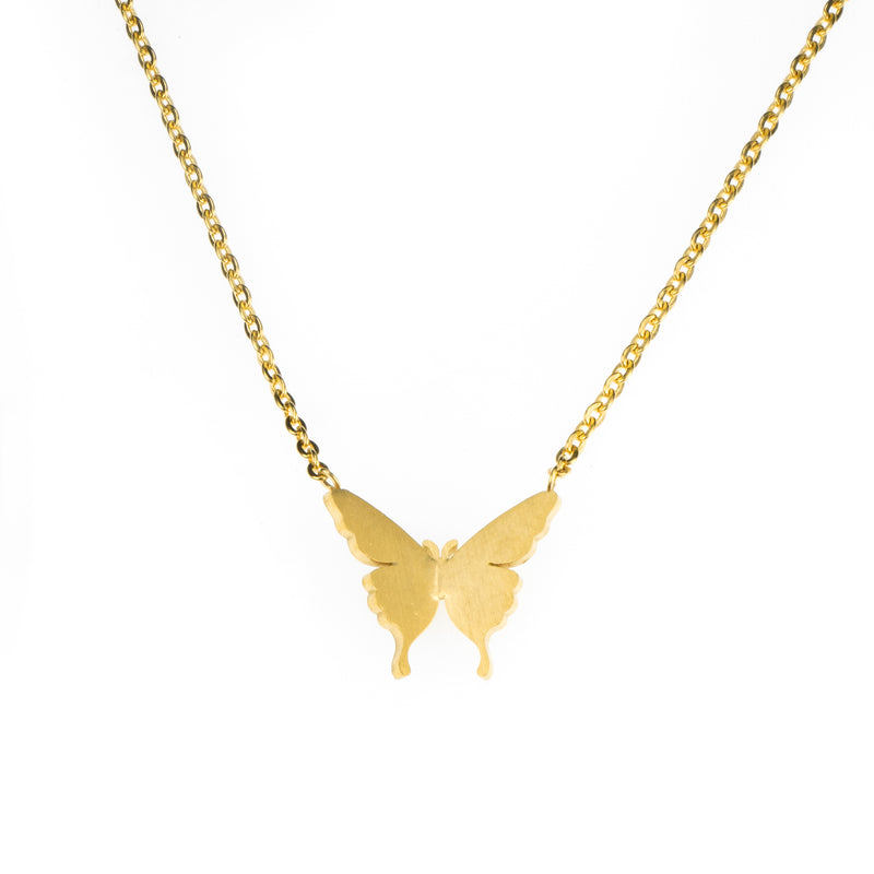 Beautiful Gorgeous Butterfly Solid Gold Necklace By Jewelry Lane