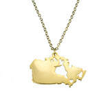 Beautiful Modern Canada Map Design Solid Gold Pendant By Jewelry Lane