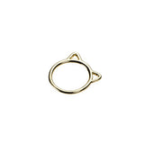 Beautiful Charming Cat Face Solid Gold Stacker Ring By Jewelry Lane