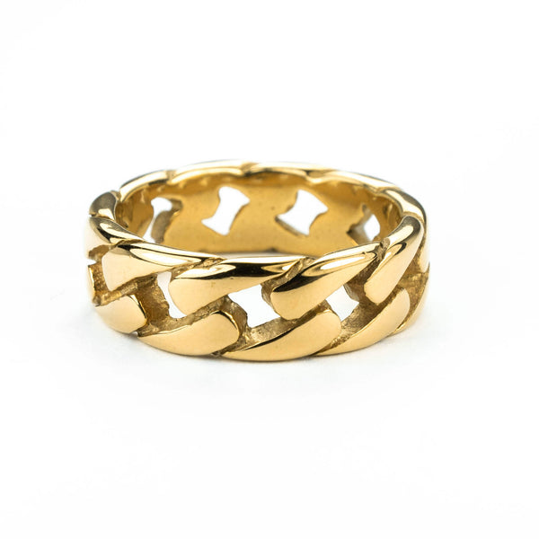 Beautiful Stylish Chain Design Solid Gold Band Ring By Jewelry Lane