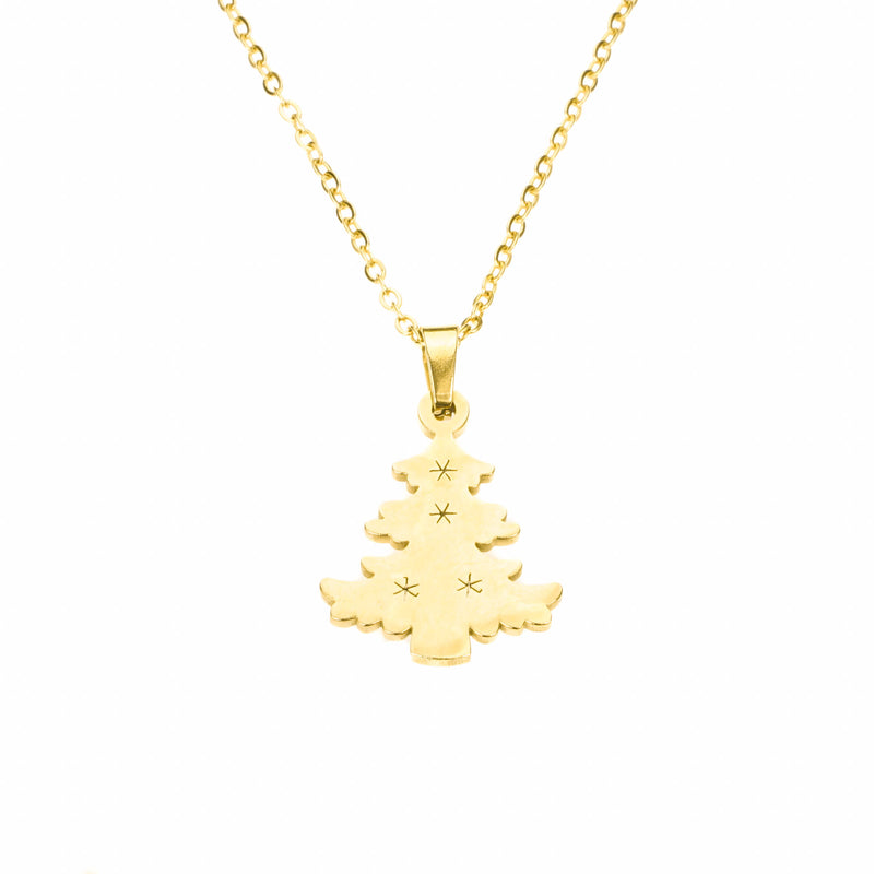 Beautiful Charming Christmas Tree Solid Gold Pendant by Jewelry Lane