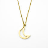 Beautiful Charm Crescent Moon Solid Gold Pendant By Jewelry Lane