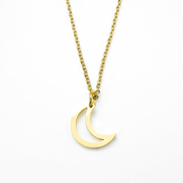 Beautiful Charm Crescent Moon Solid Gold Pendant By Jewelry Lane