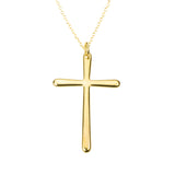 Elegant Simple Soft Cross Solid Gold Pendant By Jewelry Lane