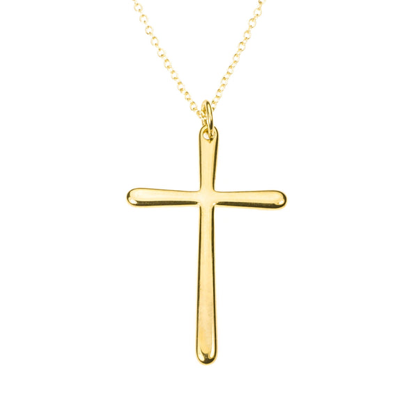 Elegant Simple Soft Cross Solid Gold Pendant By Jewelry Lane