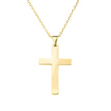 Simple Plain Evergreen Jesus Cross Solid Gold Pendant By Jewelry Lane