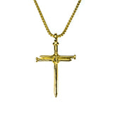 Elegant Religious Nail Cross Design Solid Gold Pendant By Jewelry Lane