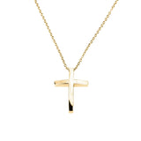 Simple Plain Jesus Cross Solid Gold Pendant By Jewelry Lane