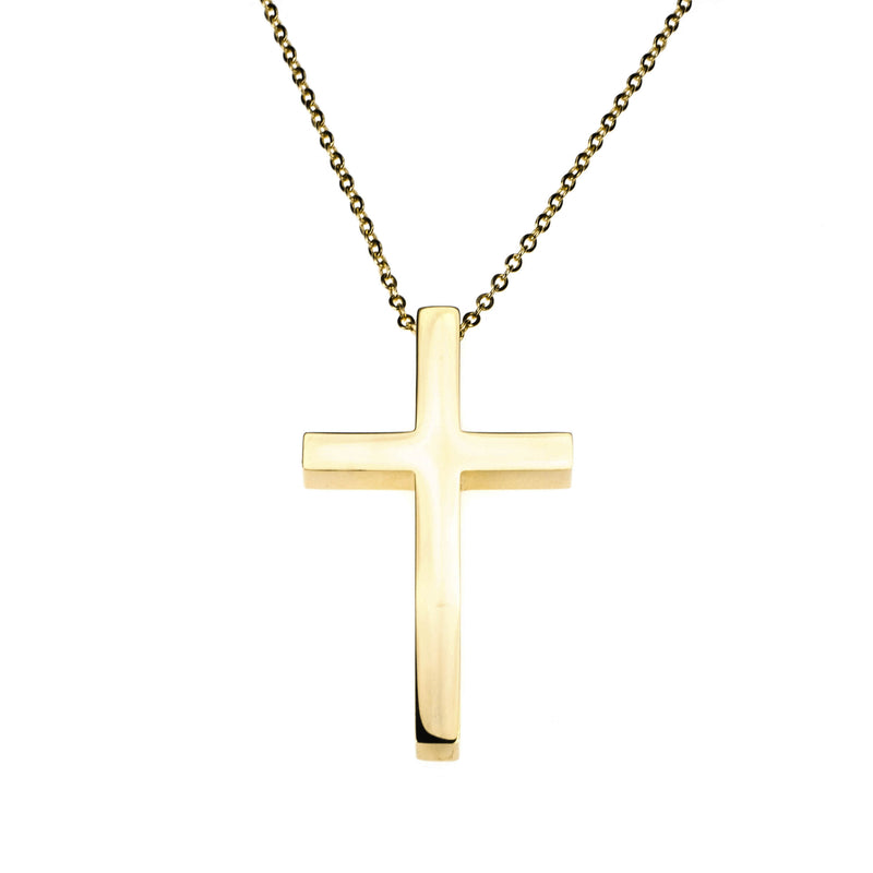 Plain Simple Jesus Cross Solid Gold Pendant By Jewelry Lane