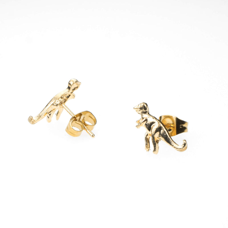 Beautiful Unique Dinosaur Stud Solid Gold Earrings By Jewelry Lane