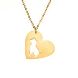 Beautiful Modern Dog Heart Love Solid Gold Pendant By Jewelry Lane