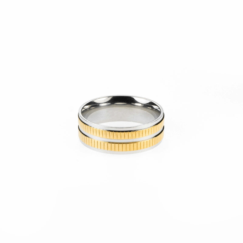 Elegant Classic Dual Tone Solid Gold Band Ring By Jewelry Lane
