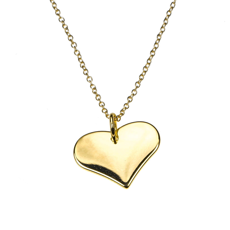 Charming Beautiful Flat Heart Design Solid Gold Pendant By Jewelry Lane