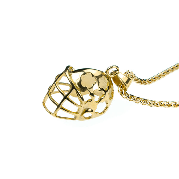 Elegant Sporty Football Helmet Design Solid Gold Pendant By Jewelry Lane