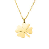 Simple Charming Four Leaf Clover Solid Gold Pendant By Jewelry Lane