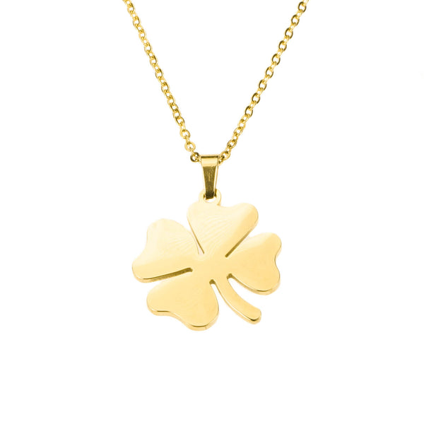 Simple Charming Four Leaf Clover Solid Gold Pendant By Jewelry Lane