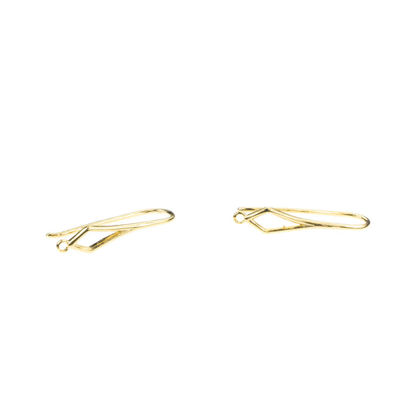 Beautiful Sleek French Hook Solid Gold Earrings By Jewelry Lane