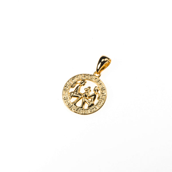 Beautiful Zodiac Gemini Solid Gold Pendant By Jewelry Lane