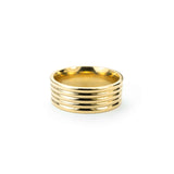 Elegance Stylish Grooved Solid Gold Ring By Jewelry Lane