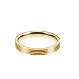 Smooth Comfortable 4 Grooved Solid Gold Band Ring By Jewelry Lane