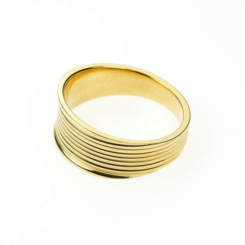 ELegant Beautiful Multiple Grooved Solid Gold Ring By Jewelry Lane