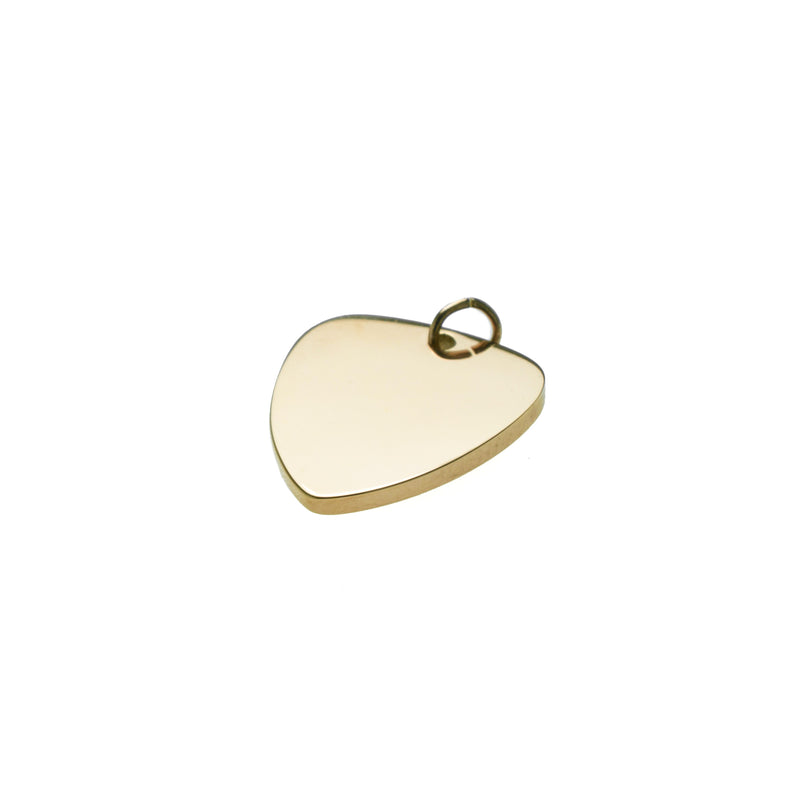 Plain Simple Guitar Pick Design Solid Gold Pendant By Jewelry Lane