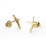 Beautiful Solid Gold Heart Beat Earrings by Jewelry Lane