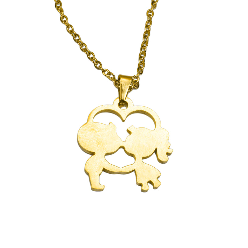 Beautiful Charming Love Kiss Heart Solid Gold Pendant By Jewelry Lane