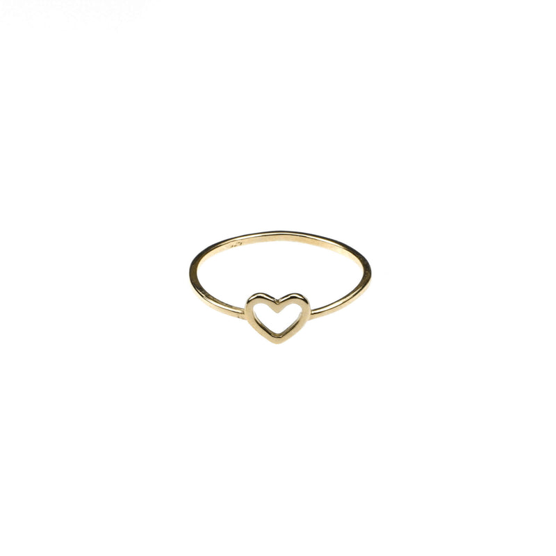 Beautiful Simple Open Heart Love Stacker Solid Gold Ring By Jewelry Lane