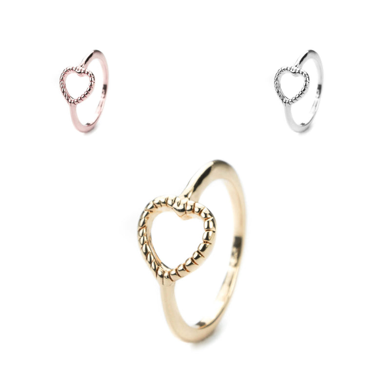 Beautiful Charming Open Heart Love Solid Gold Rings By Jewelry Lane