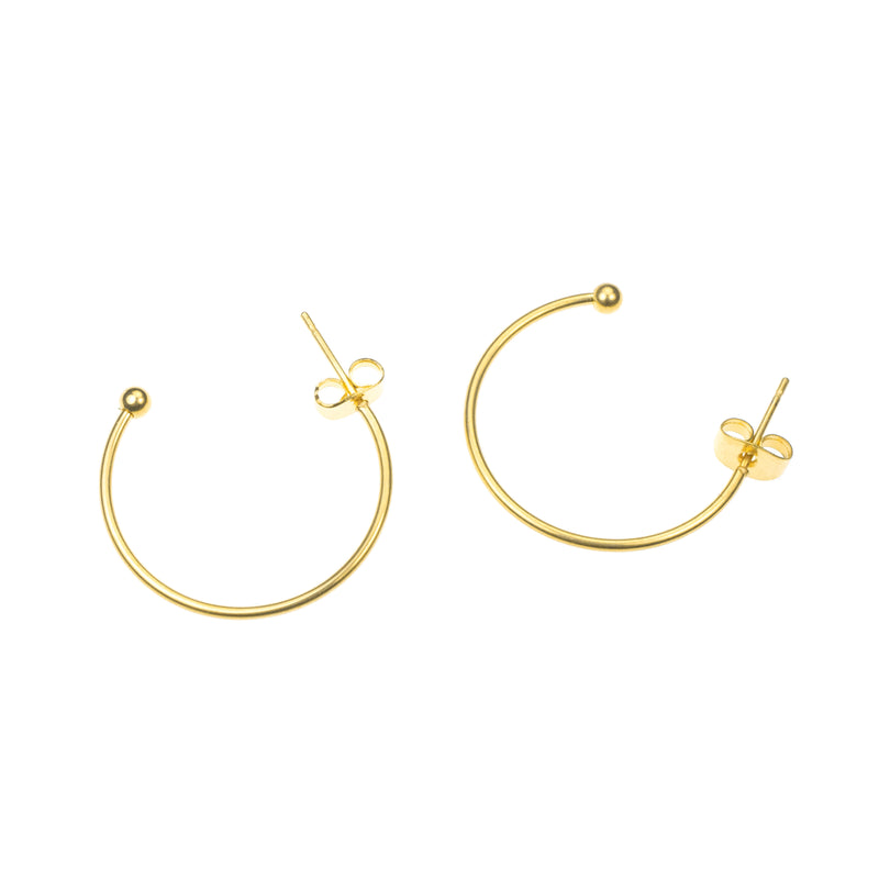 Beautiful Sleek Half Hoop Solid Gold Earrings By Jewelry Lane