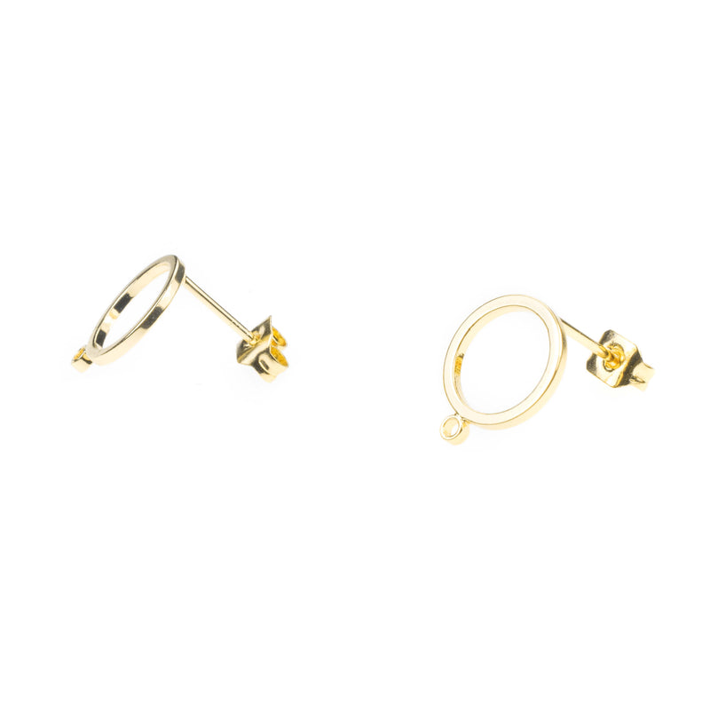 Beautiful Simple Evergreen Hoop Solid Gold Earrings By Jewelry Lane