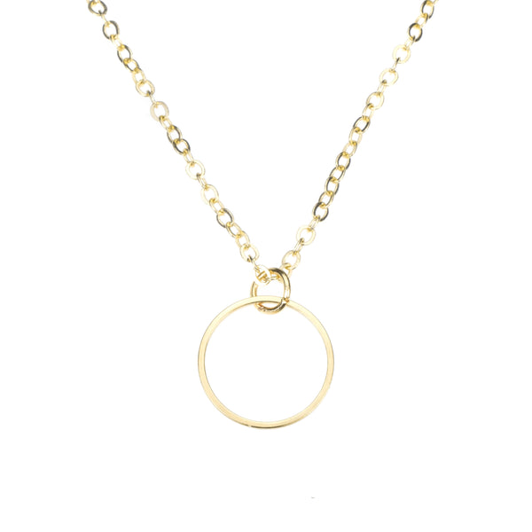 Beautiful Simple Hoop Style Solid Gold Pendant By Jewelry Lane