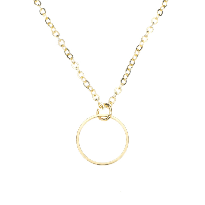 Beautiful Simple Hoop Style Solid Gold Pendant By Jewelry Lane