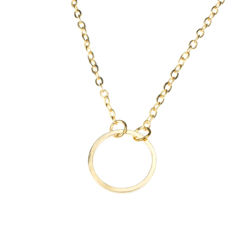 Beautiful Simple Round Hoop Style Solid Gold Pendant By Jewelry Lane