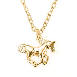 Beautiful Charming Running Horse Design Solid Gold Pendant by Jewelry Lane